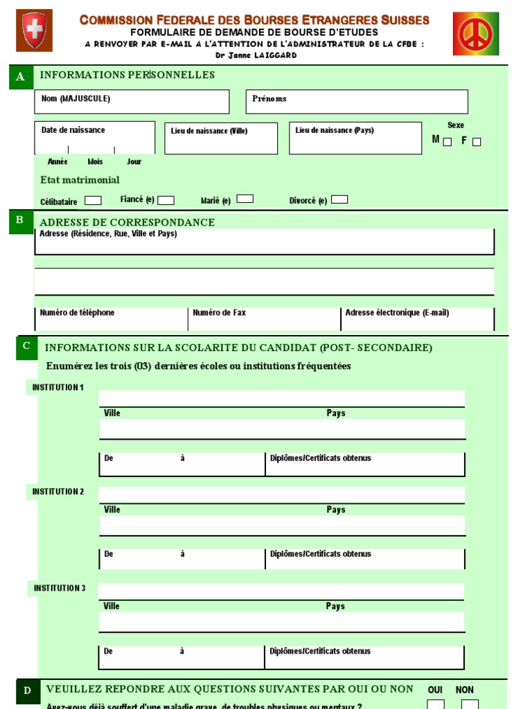 Pdf Telecharger Fiche De Demande De Bourse De Cooperation Gratuit Pdf Pdfprof Com