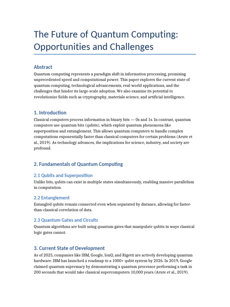 Quantum Computing: Future Insights | PDF | Quantum Computing ...