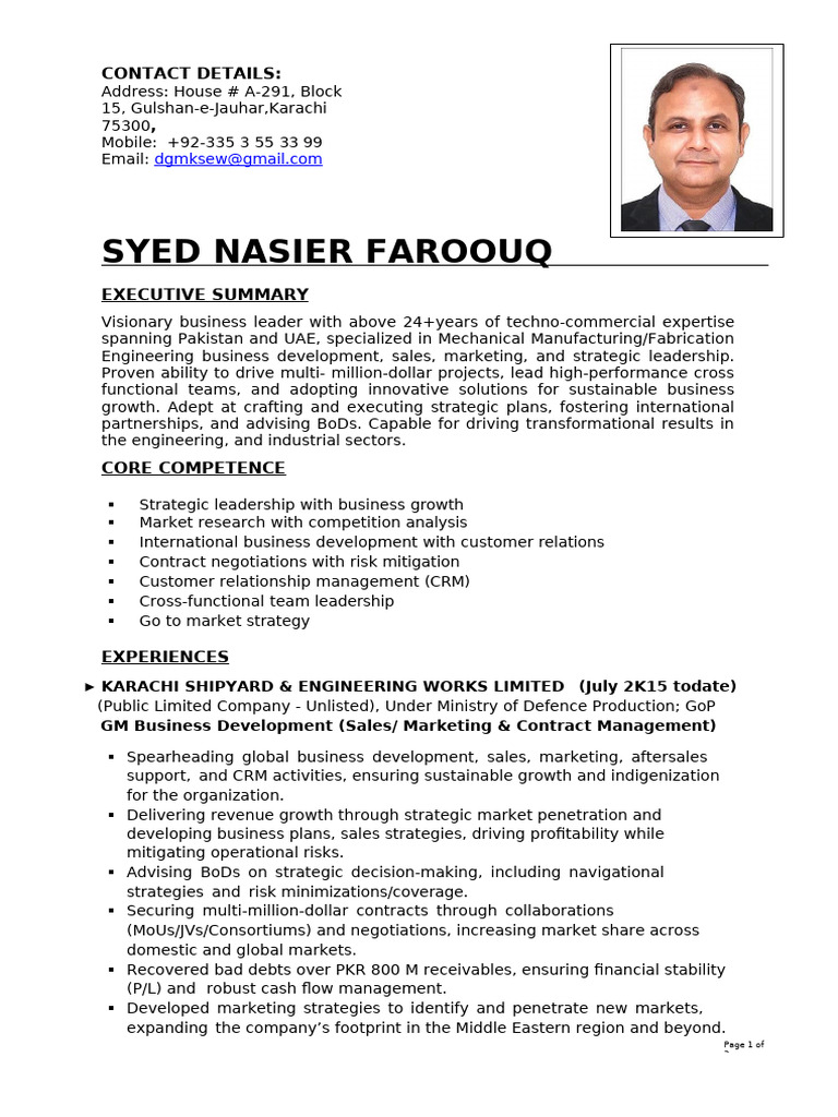 Business Development Executive Profile | PDF | Customer Relationship ...