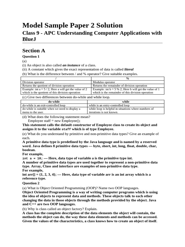 Java Basics for Class 9 Students | PDF | Data Type | Class (Computer ...