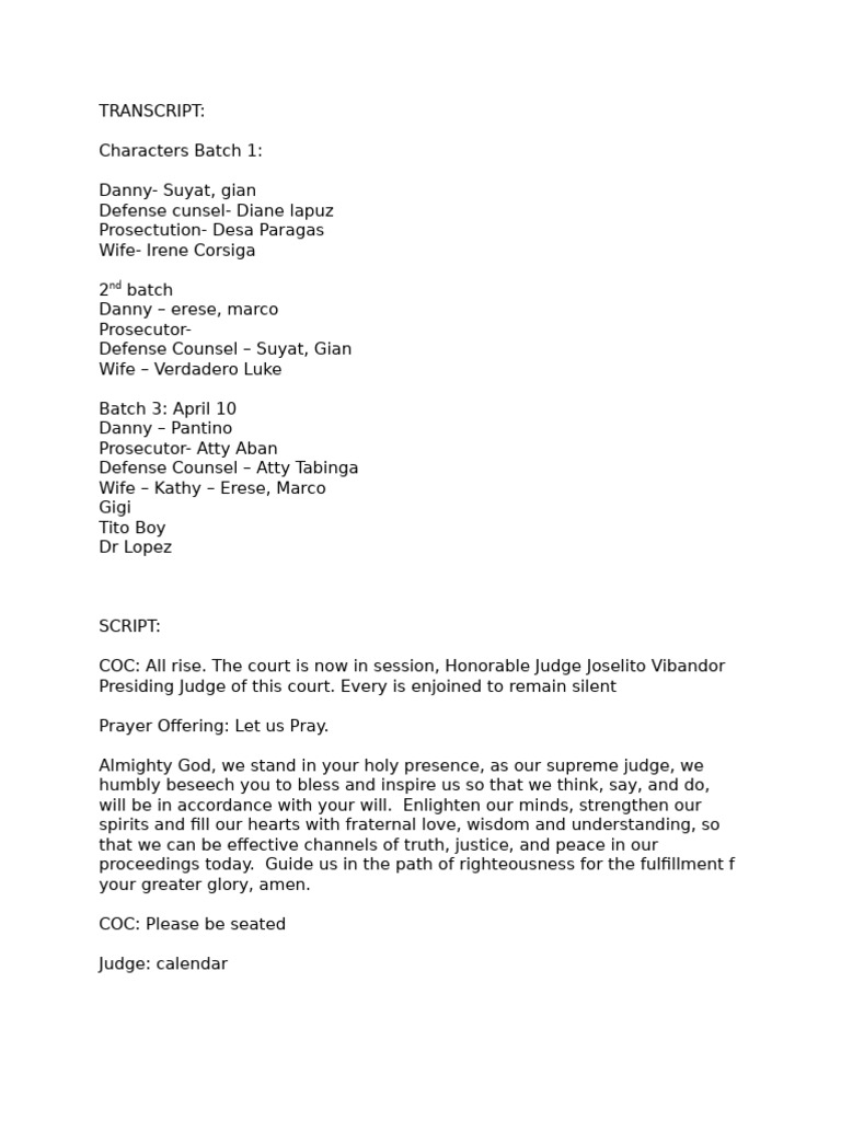 Court Transcript: Domestic Violence Case | PDF | Prosecutor