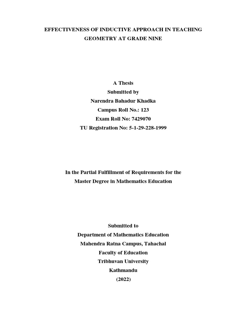 Inductive Approach in Grade Nine Geometry | PDF | Constructivism ...