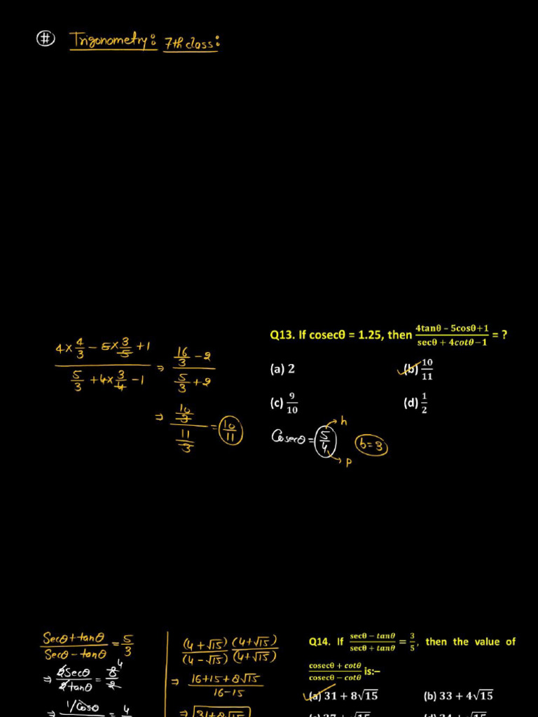 113) Trigonometry - 7th Class | PDF