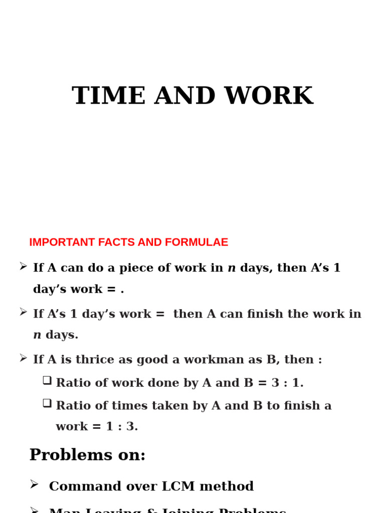 Time and Work - 26 - 07 - 2024 | PDF | Mathematics | Applied Mathematics