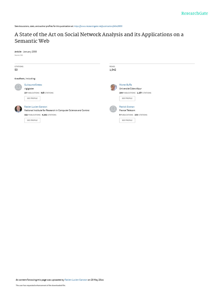 Social Network Analysis in Semantic Web | PDF | Resource Description ...