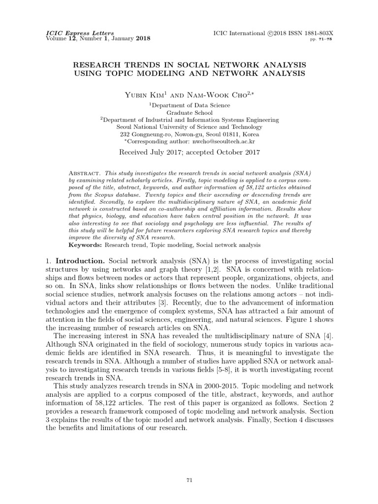 Social Network Analysis Trends 2000-2015 | PDF | Social Sciences ...