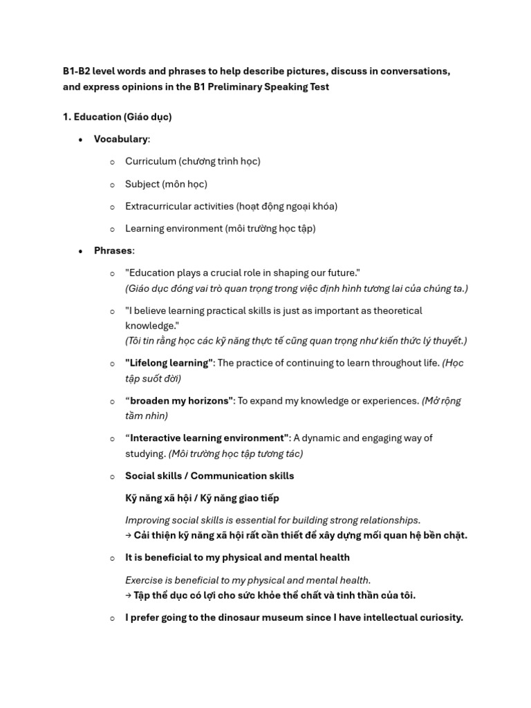 B1-B2 Level Words and Phrases | PDF