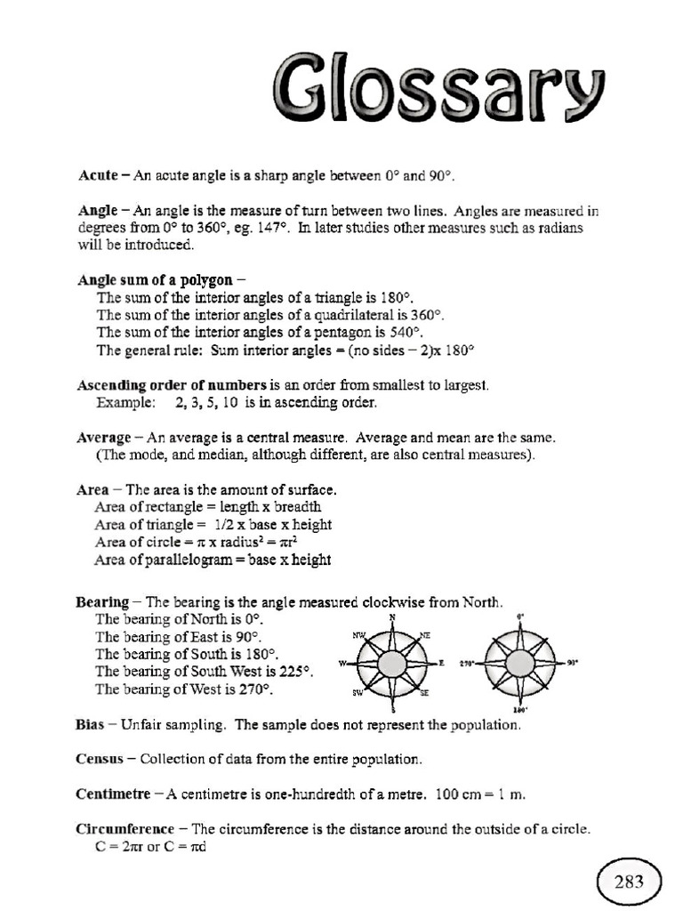 Math Vocabulary | PDF