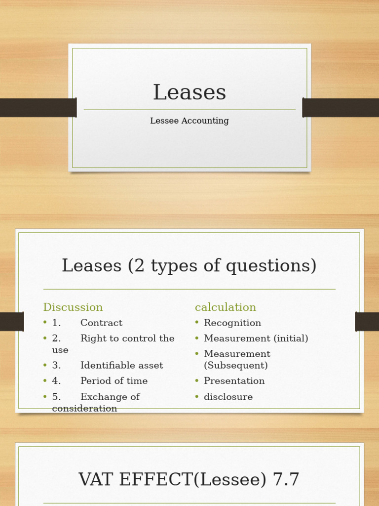 Lessee Accounting for Leases Explained | PDF