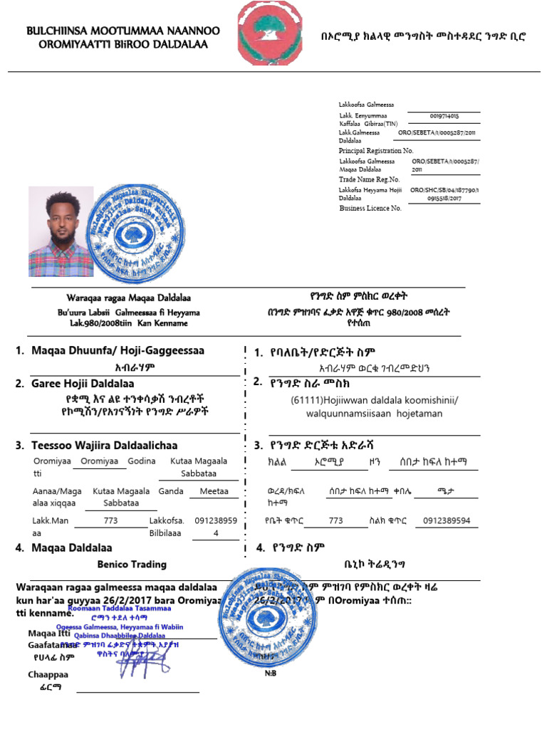 Business Registration Certificate | PDF