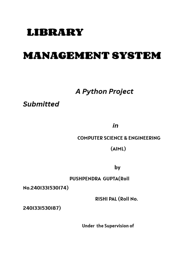 Python Library Management System Project | PDF