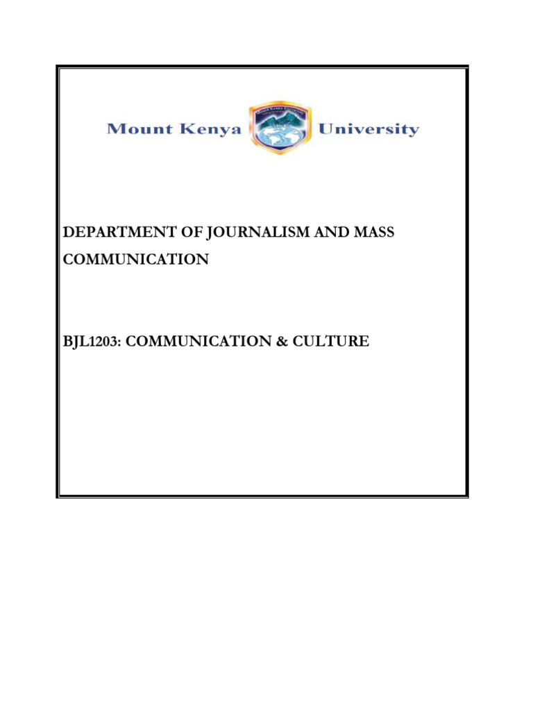 BJL1203 Communication - Culture | PDF | Nonverbal Communication ...