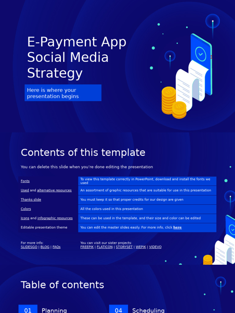 E Payment App Social Media Strategy by Slidesgo PDF Planets E Payment App Social Media Strategy by Slidesgo PDF Planets