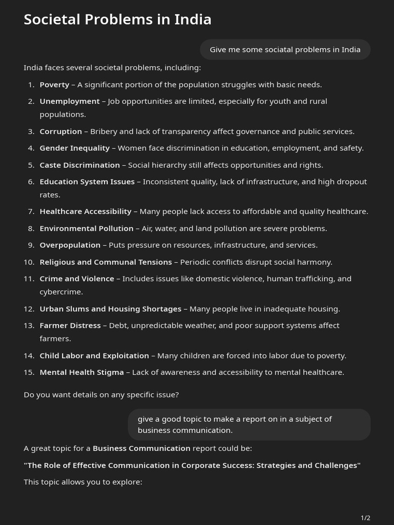 Societal Problems in India | PDF | Poverty | Poverty & Homelessness