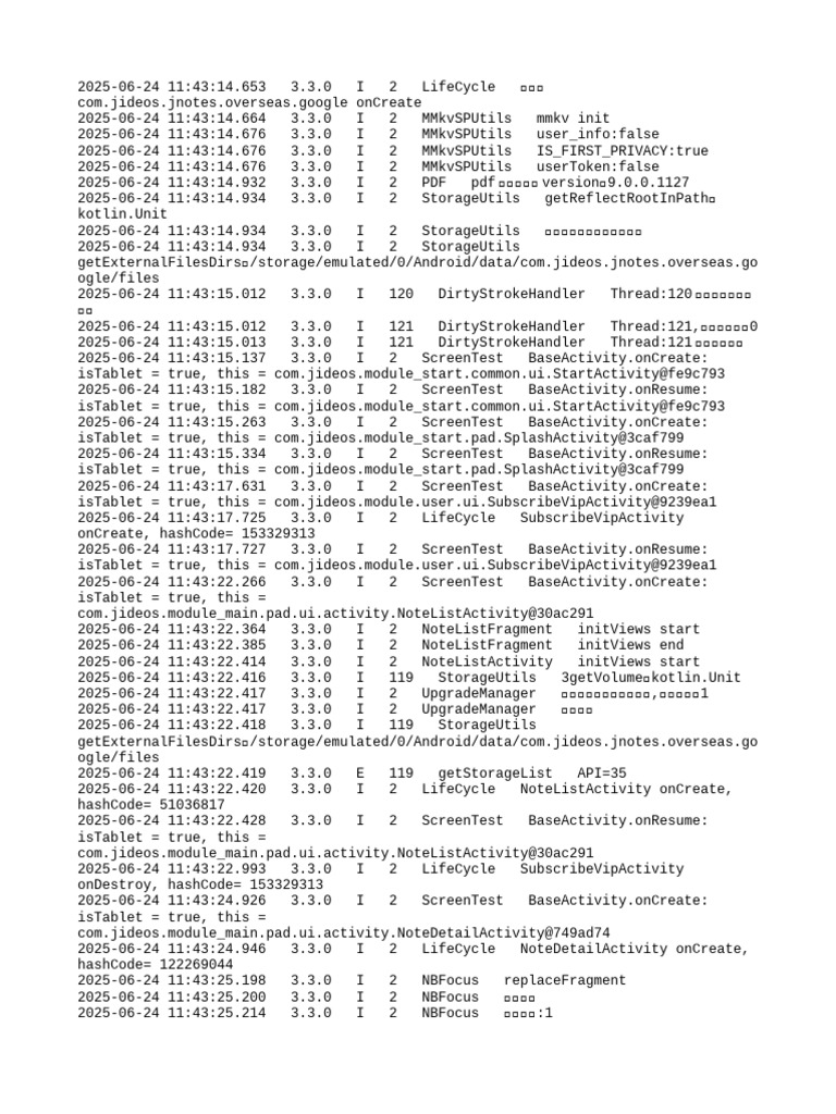 App Lifecycle and Initialization Logs | PDF | Computing | Computer ...