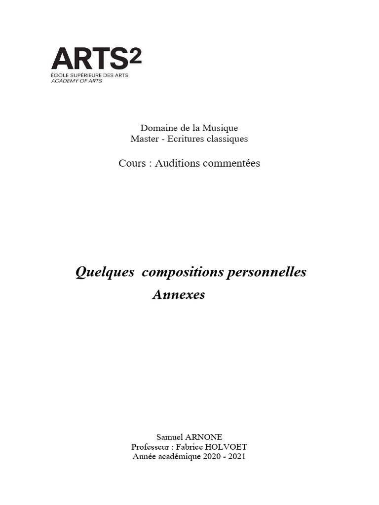 Auditions Commentées de Musique Classique | PDF | Alto (instrument à ...