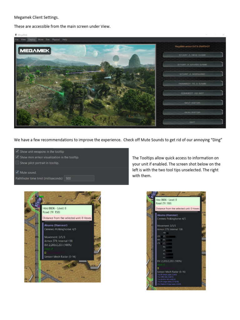 Megamek Client Setup Guide | PDF | Graphical User Interfaces | Computing