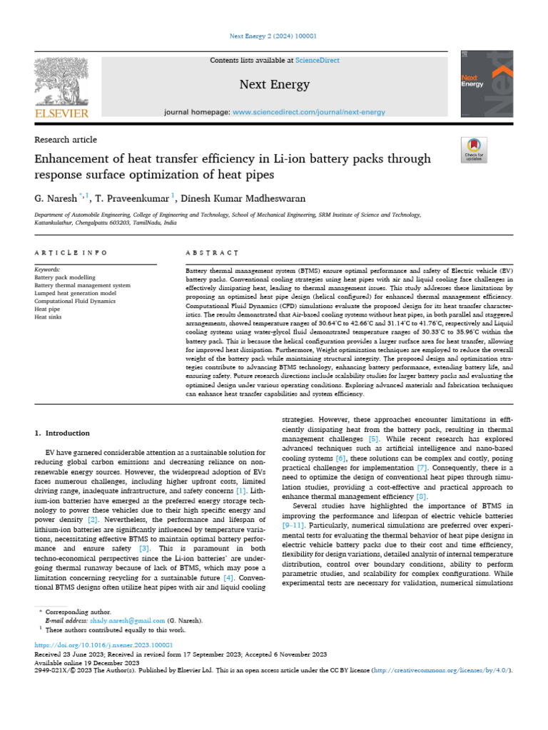 Enhancement of Heat Transfer Efficiency in Li-Ion Battery Packs Through ...