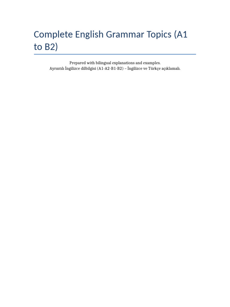 Comprehensive English Grammar Guide | PDF | Verb | Linguistic Typology
