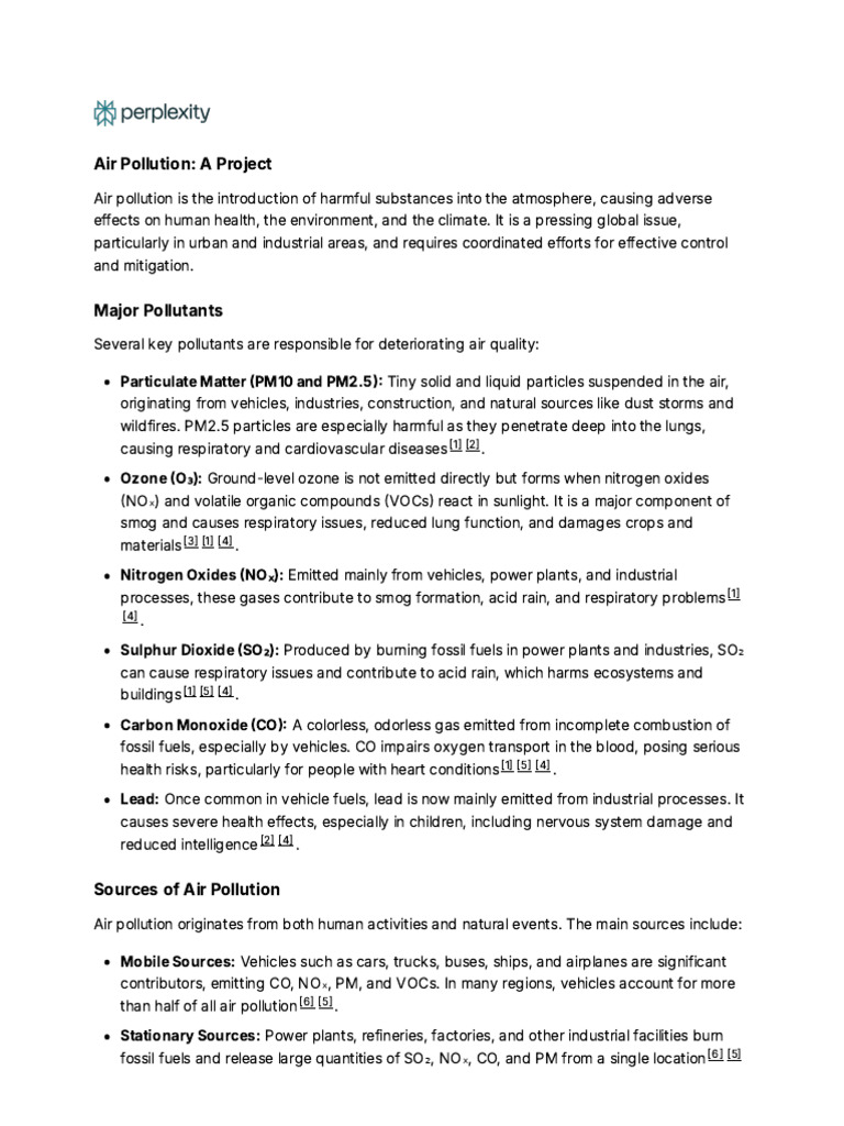 Air Pollution Project Overview | PDF | Particulates | Air Pollution
