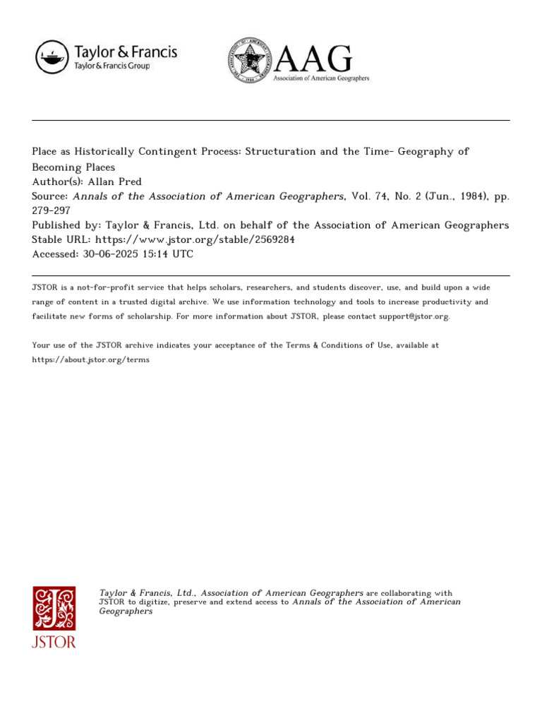 Place as a Contingent Process in Geography | PDF | Knowledge | Liberal ...