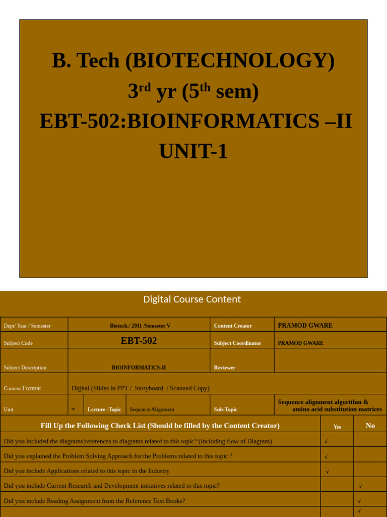 Bioinformatics II: Sequence Alignment Techniques | PDF | Gel ...