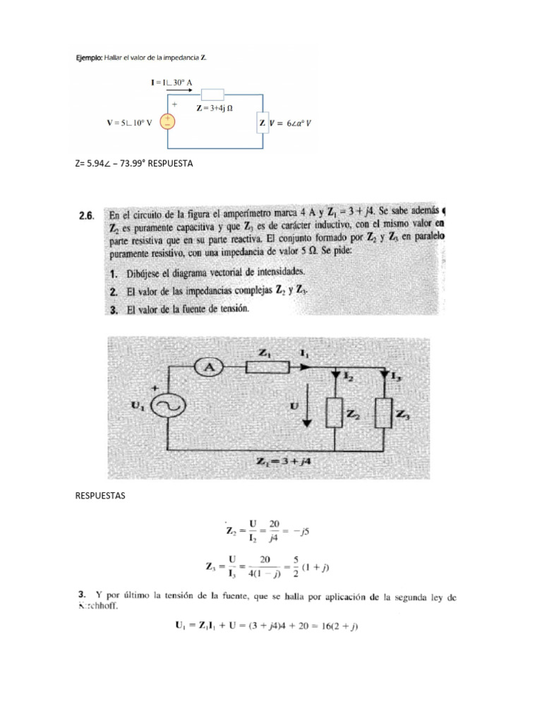Ejercicios Diagrama Fasorial Varios1 | PDF
