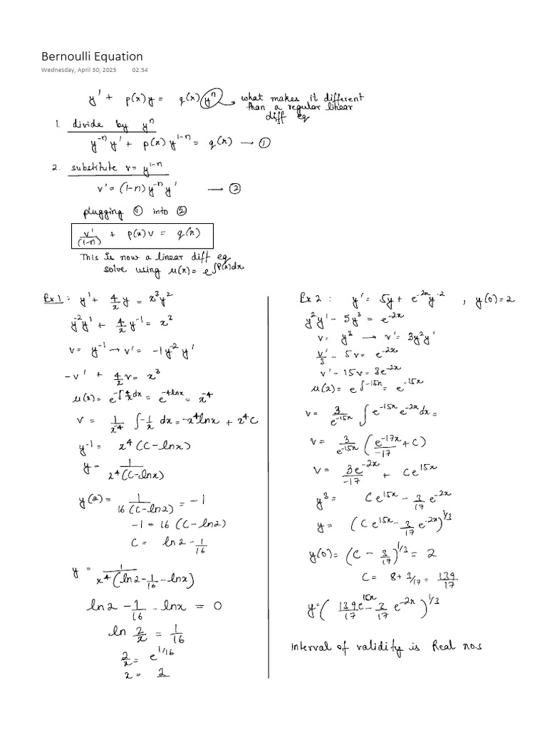 Bernoulli Equation Pdf
