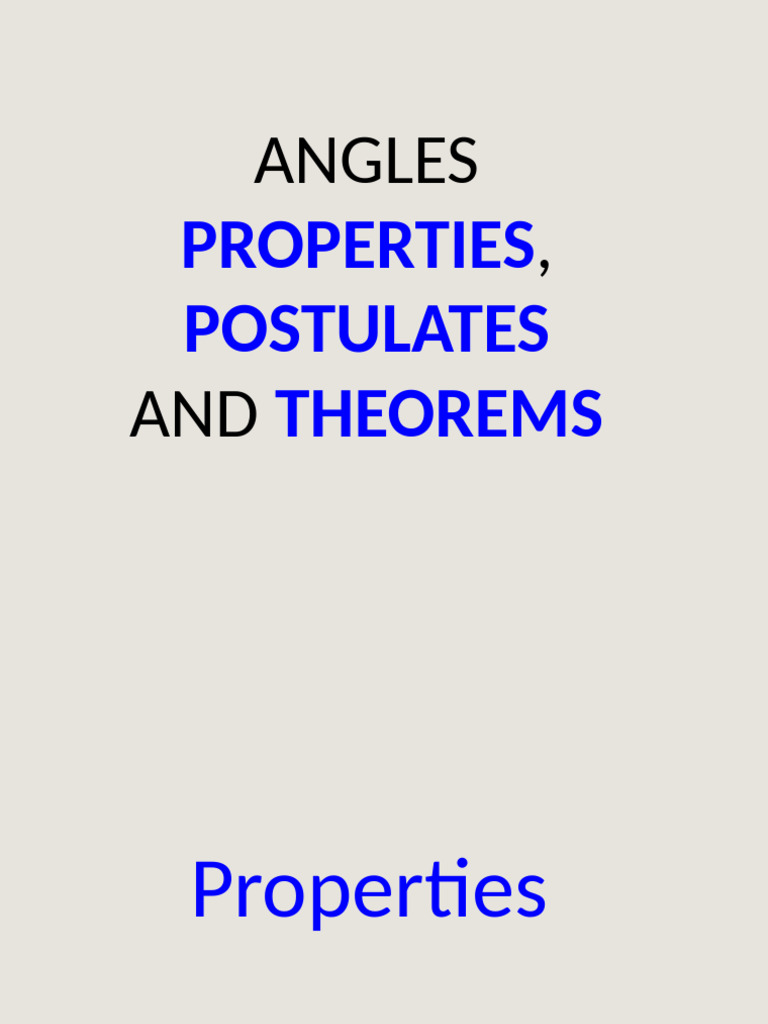 Angles Properties Postulates Theorem | PDF | Mathematical Concepts ...