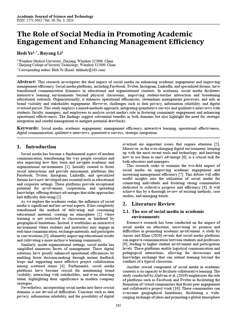 The Role of Social Media in Promoting Academic Eng | PDF | Social Media ...