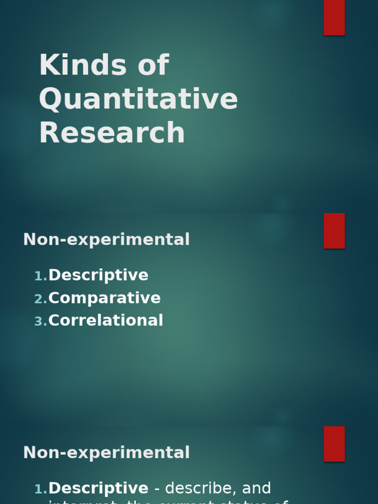 Types of Quantitative Research Methods | PDF