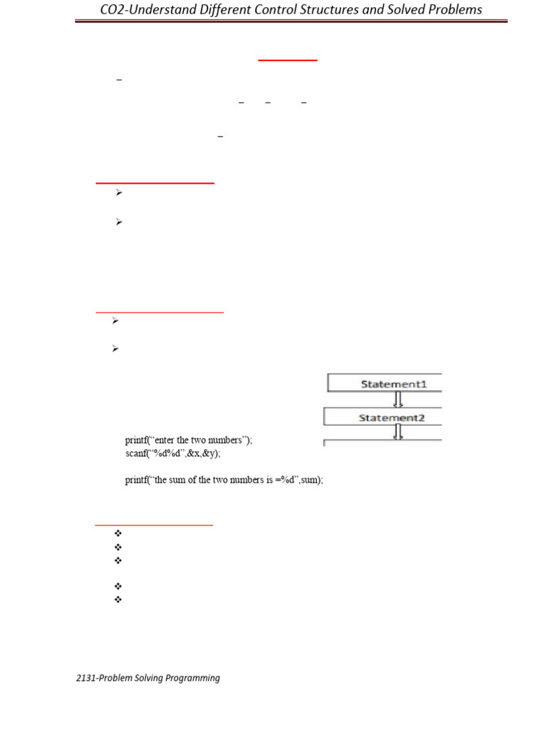 Control Structures in C Programming | PDF | Control Flow | Software ...