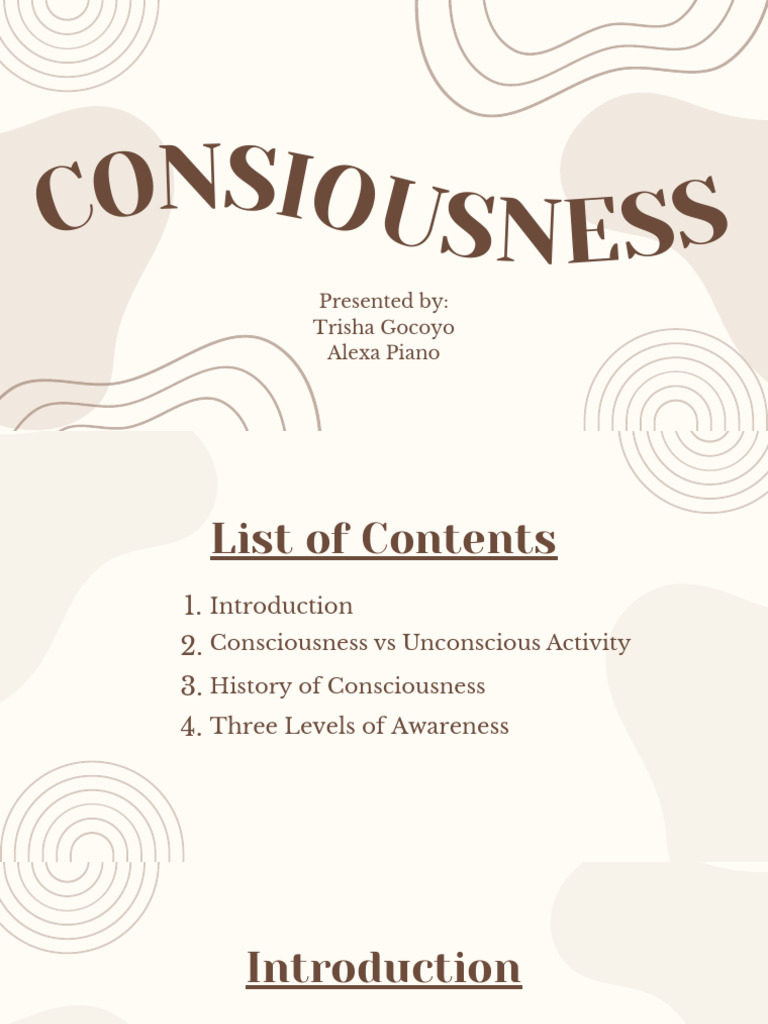 Consciousness | PDF | Unconscious Mind | Consciousness