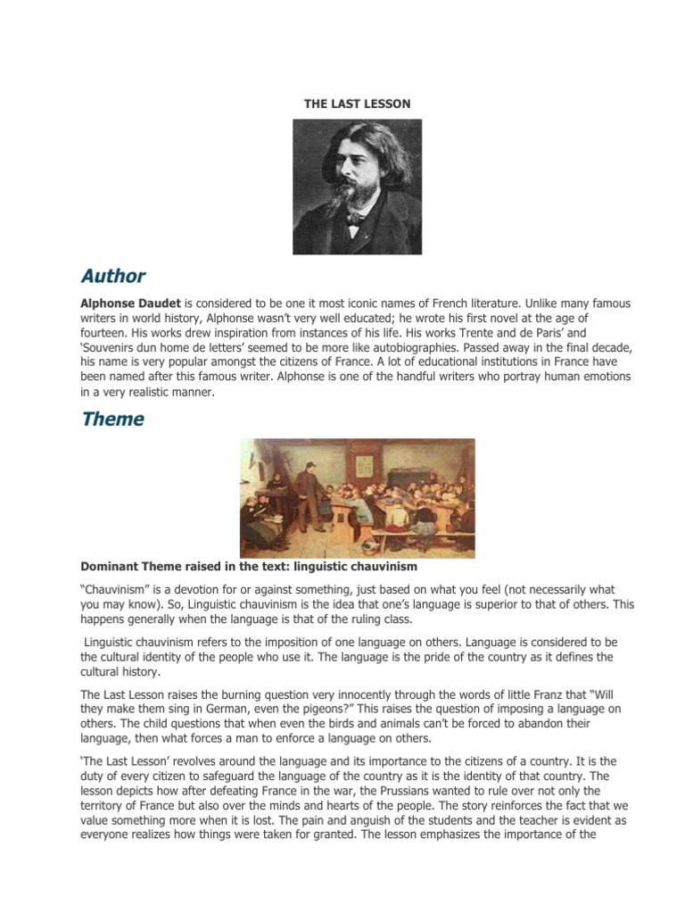 The Last Lesson Notes (1) | PDF