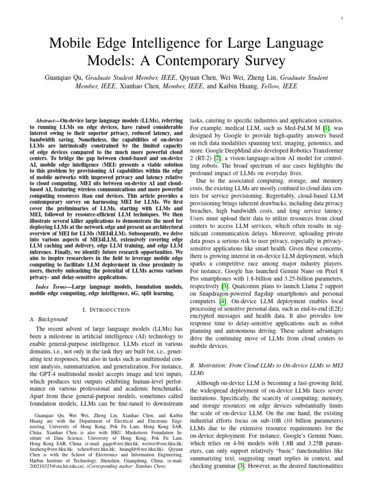 Mobile Edge Intelligence for LLMs | PDF | Artificial Intelligence ...