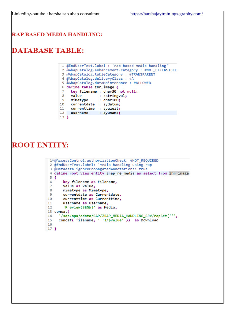 Media Handling with RAP in SAP ABAP | PDF