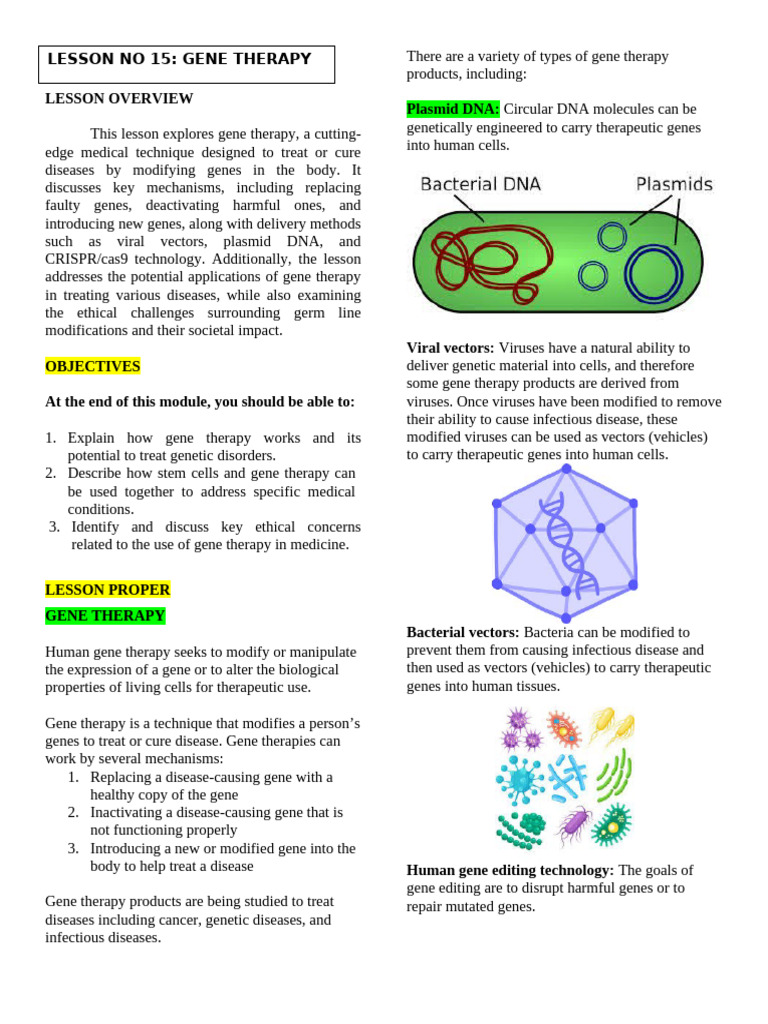 Understanding Gene Therapy Mechanisms | PDF | Gene Therapy | Gene
