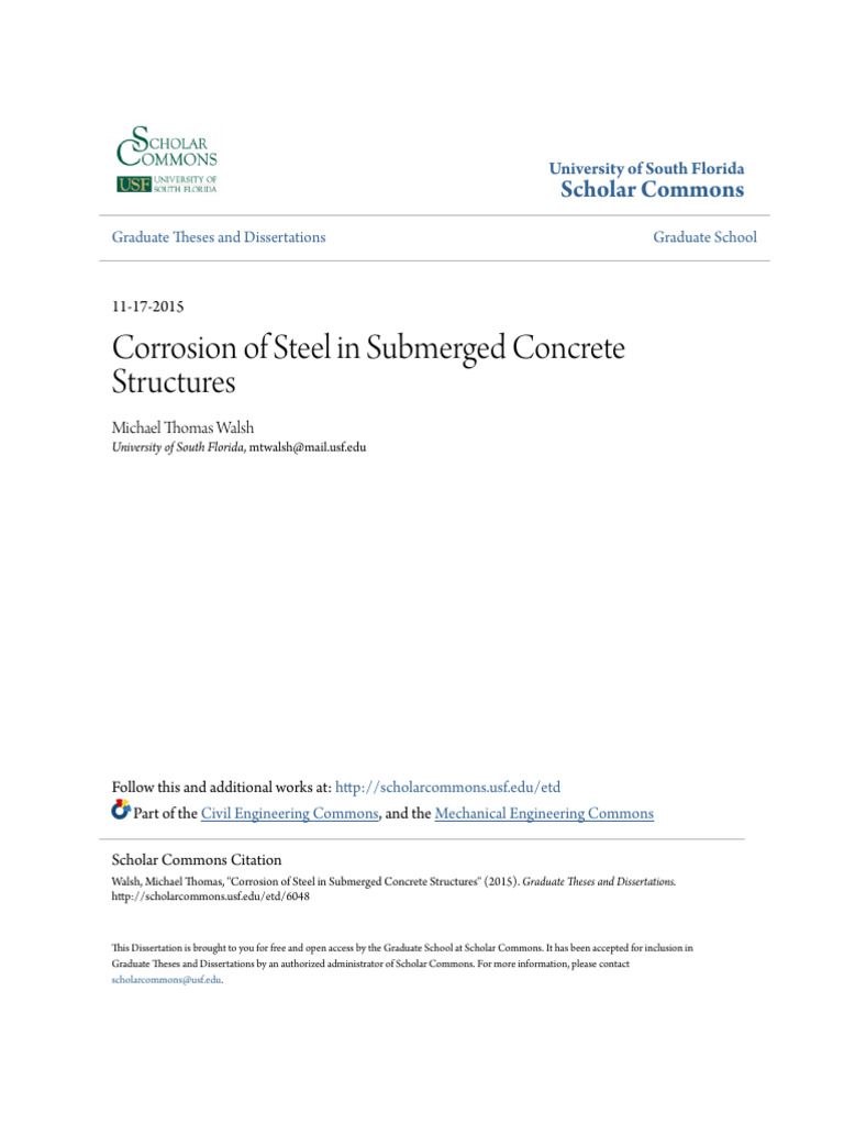 Corrosion of Steel in Submerged Concrete Structures | PDF | Corrosion ...
