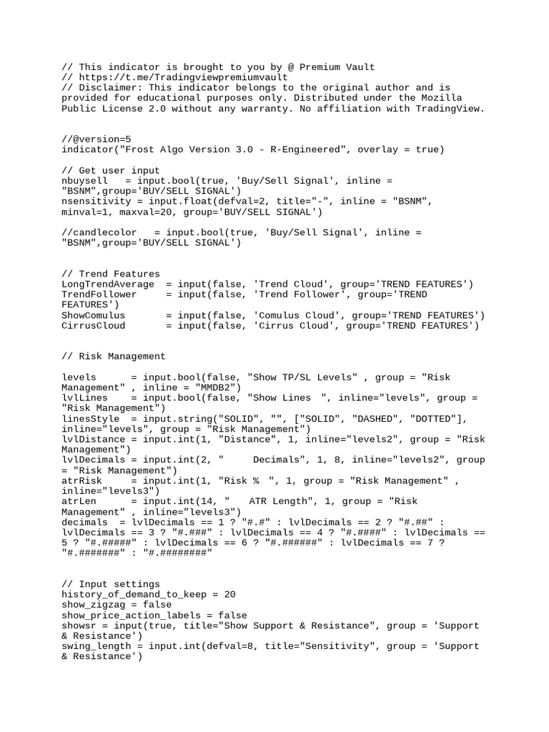 Frost Algo V3.0 Trading Indicator | PDF