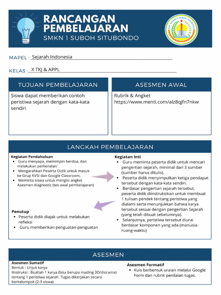 Contoh RPP Menggunakan Canva | PDF