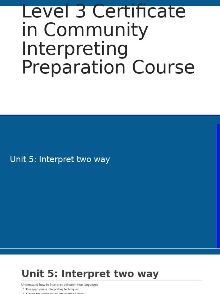 Community Interpreting Techniques Guide | PDF | Language Interpretation ...