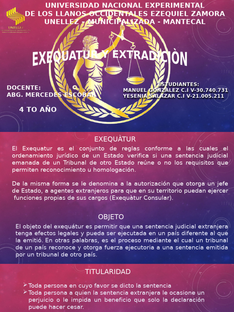 Exequatur y Extradicion | PDF | Estado (política) | Judicaturas