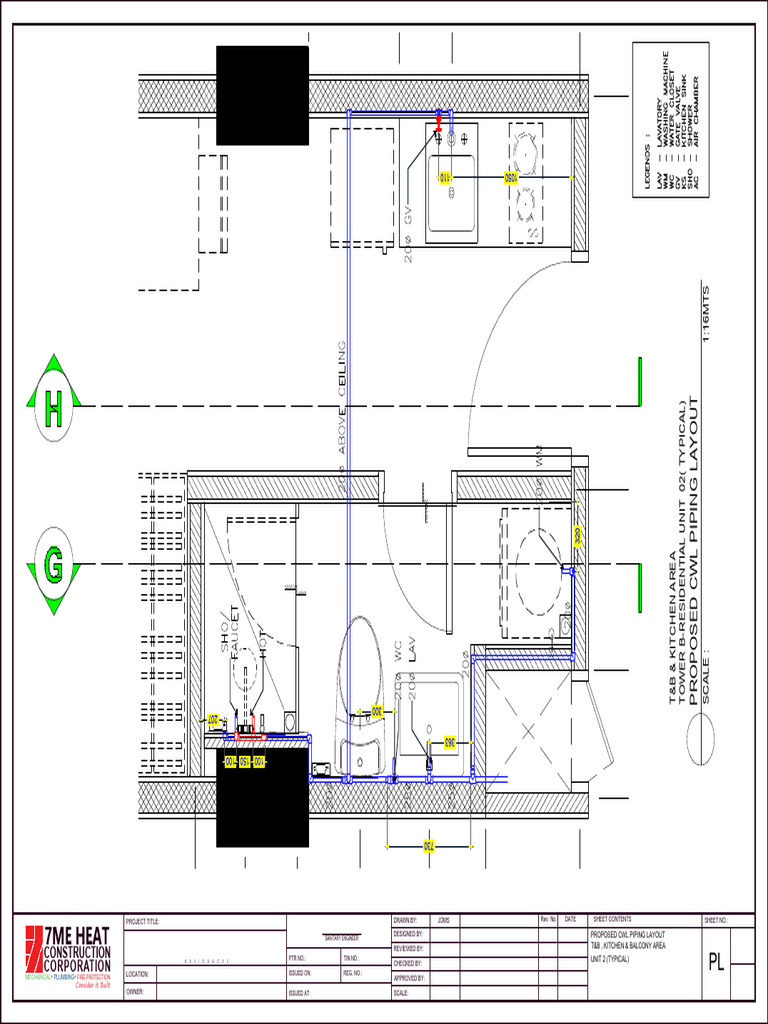 Proposed CWL Piping Layout for Plumbing | PDF | Plumbing | Hydraulic ...