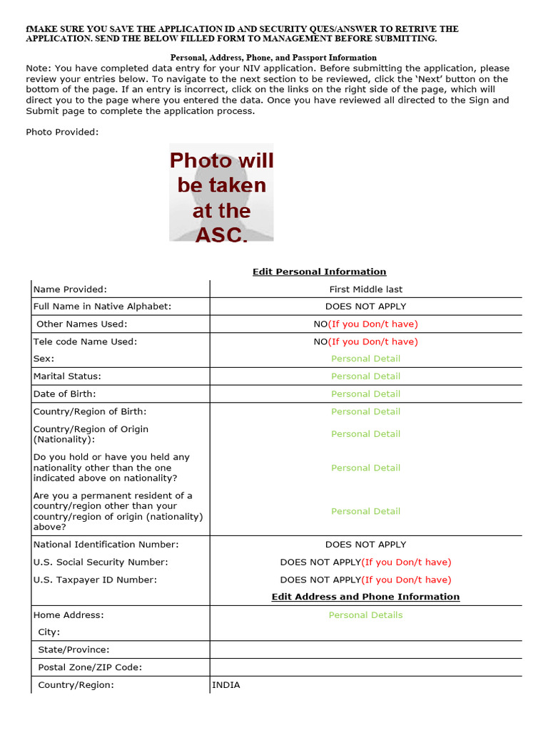 D160 Form - Sample - Boh | PDF | Travel Visa | Drink