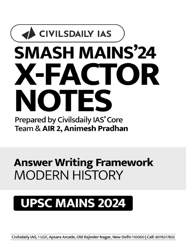 Modern History Answer Writing Framework XFactor | PDF | Mahatma Gandhi ...