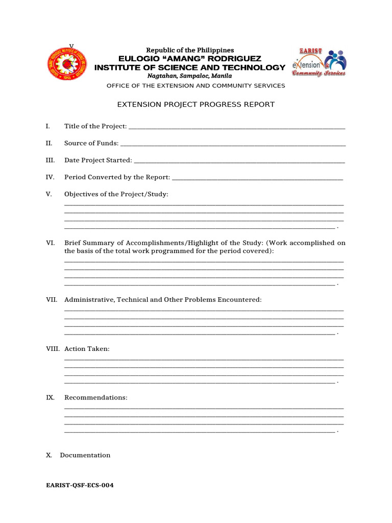 Extension Project Progress Report | PDF