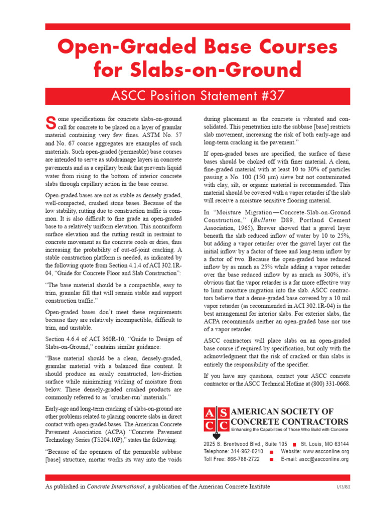 Open-Graded Base for Concrete Slabs | PDF | Concrete | Road Surface
