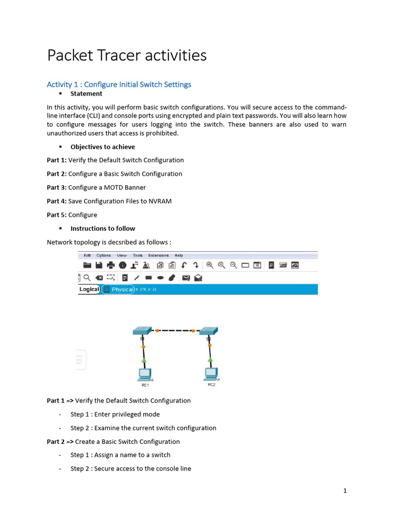 Basic Switch Configuration Guide | PDF | Computer Network | Command ...