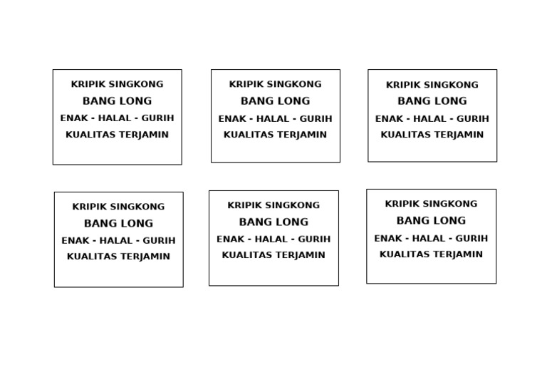 Kripik BG Long | PDF