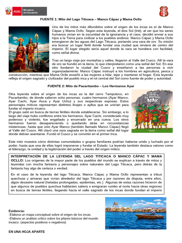 Ficha de 2° Grado | PDF | Imperio Inca